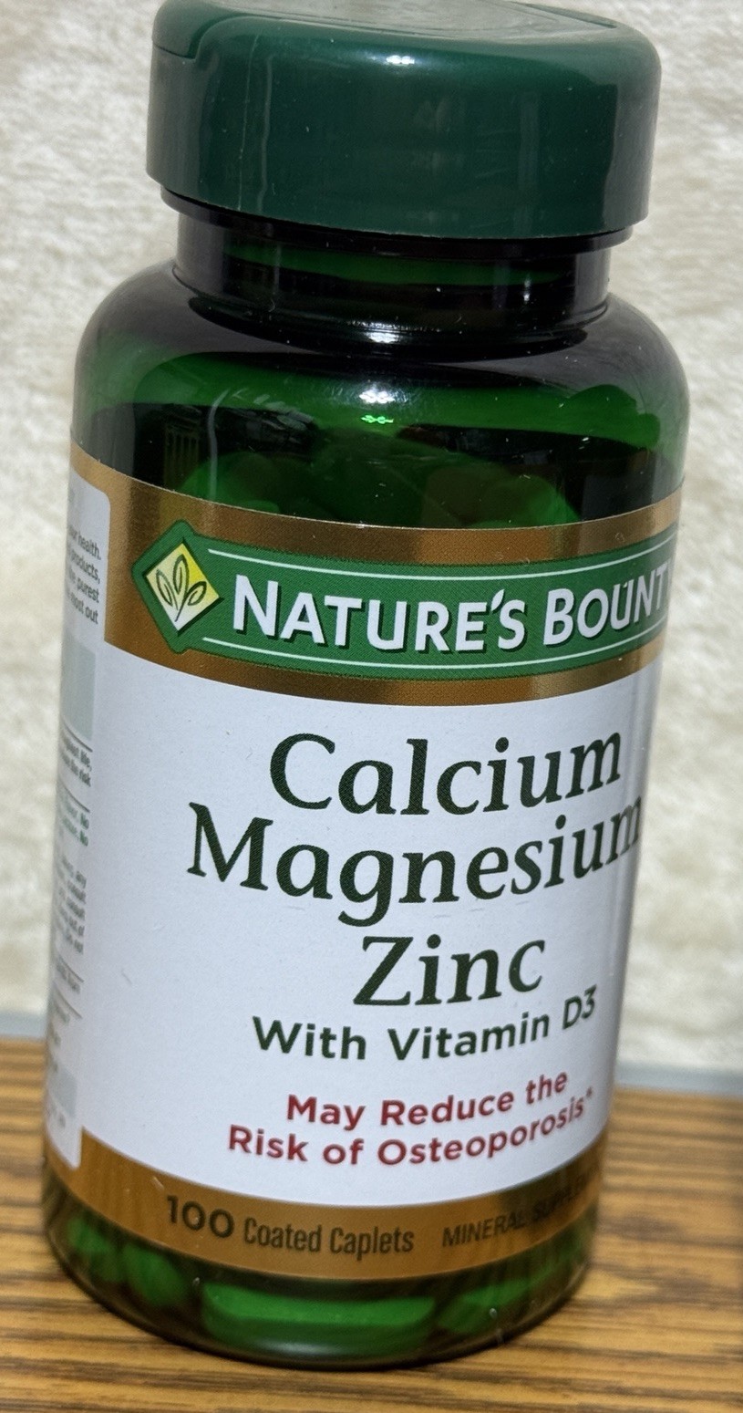 3x 3/28 Nature’s Bounty Calcium Magnesium Zinc with D3 100 Caplets ea