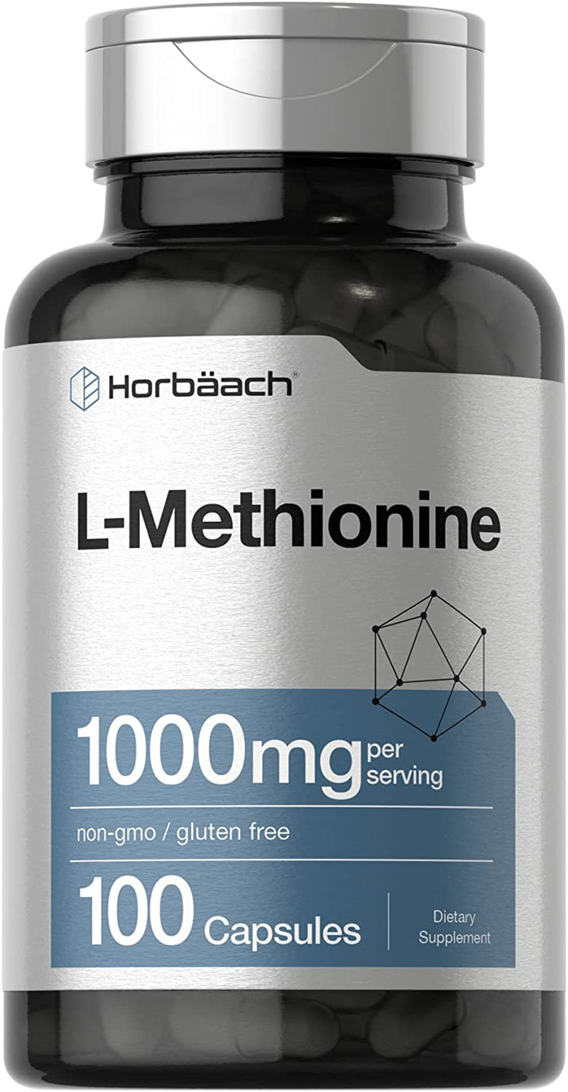 L-Methionine 1000mg – 100 Capsules | Free Form Amino Acid | Non-GMO, Gluten Free