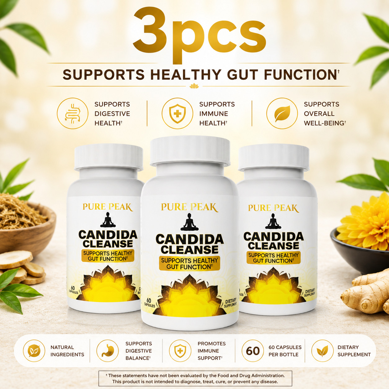 Pure Peak Candida Cleanse – Healthy Gut Function & Natural Detox Support