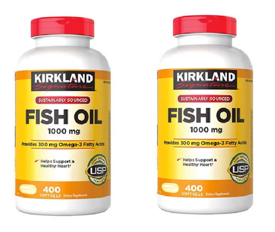 2 PACK Kirkland signature Fish Oil 1000 mg 400 Softgels x 2 = 800Ct EXP 07/2028