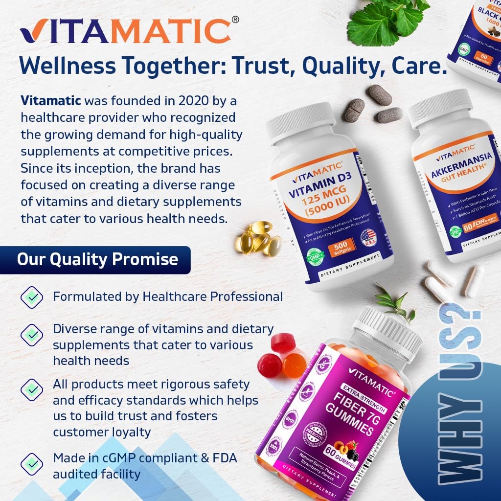 Vitamatic Hyaluronic Acid Supplements 200mg – Supports 120 Count (Pack of 1)