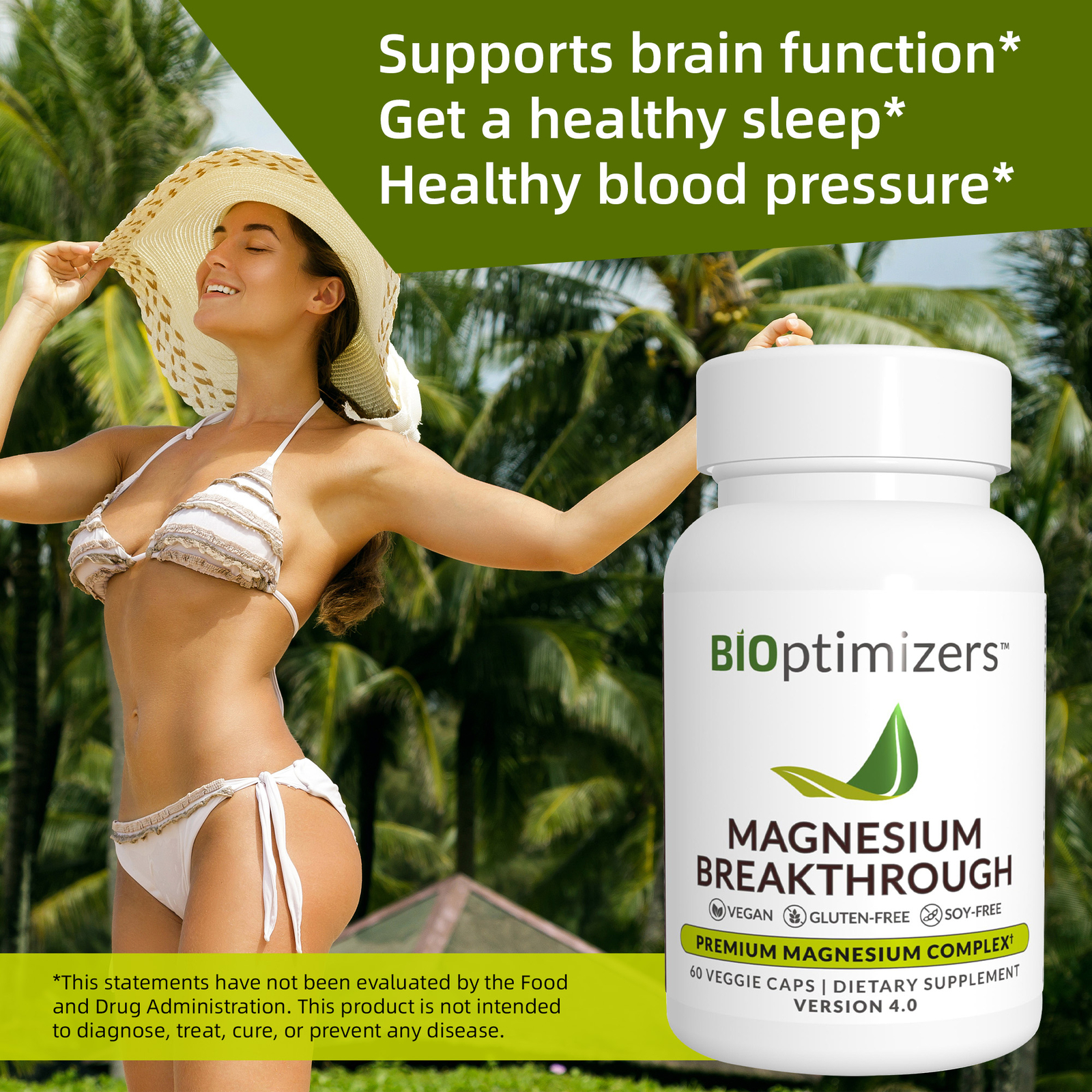 BiOptimizers Magnesium Breakthrough All 7 Essential Forms,for Health Sleep,Brain