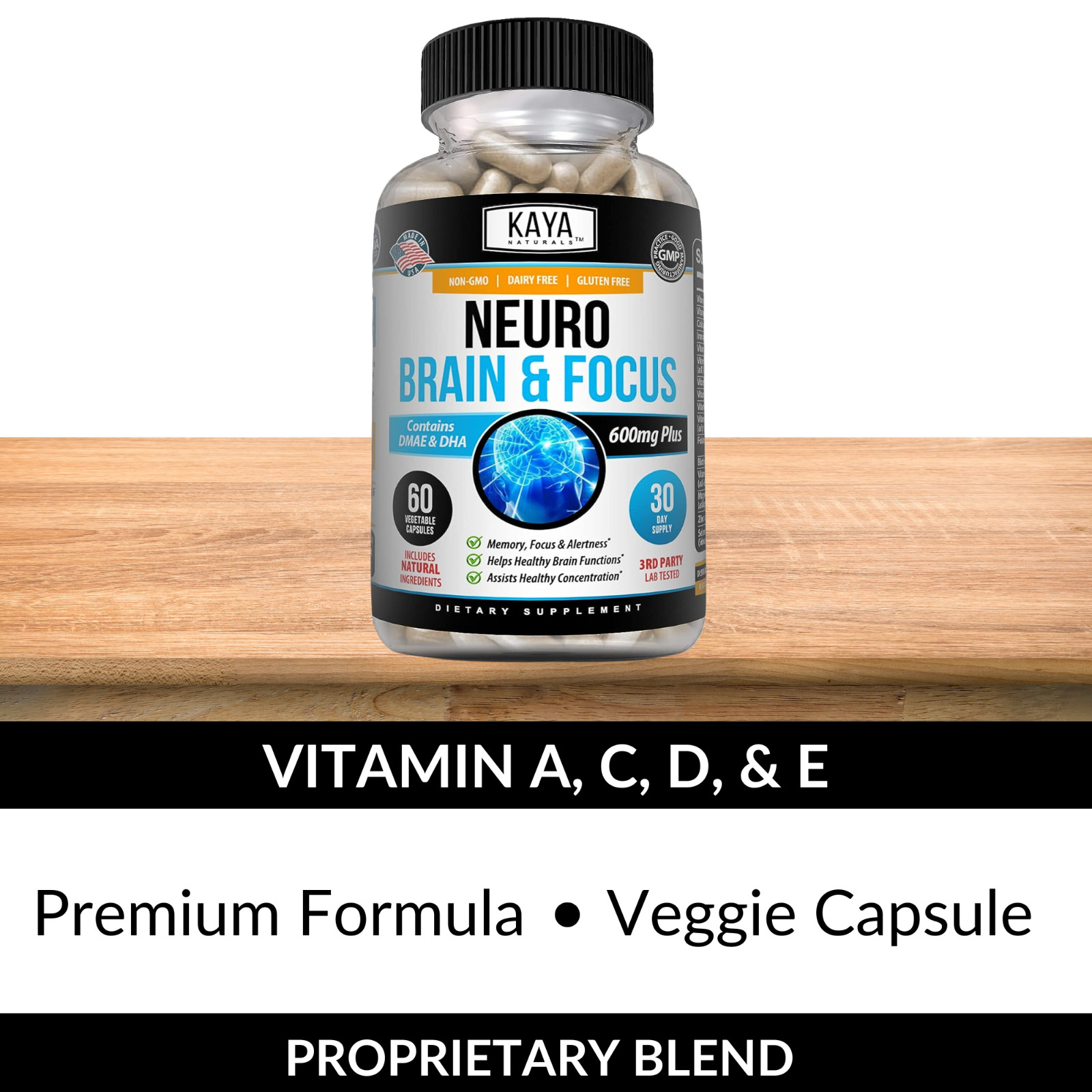 Neuro Brain & Focus 60ct, Healthy Memory Function, Clarity Nootropic Supplement