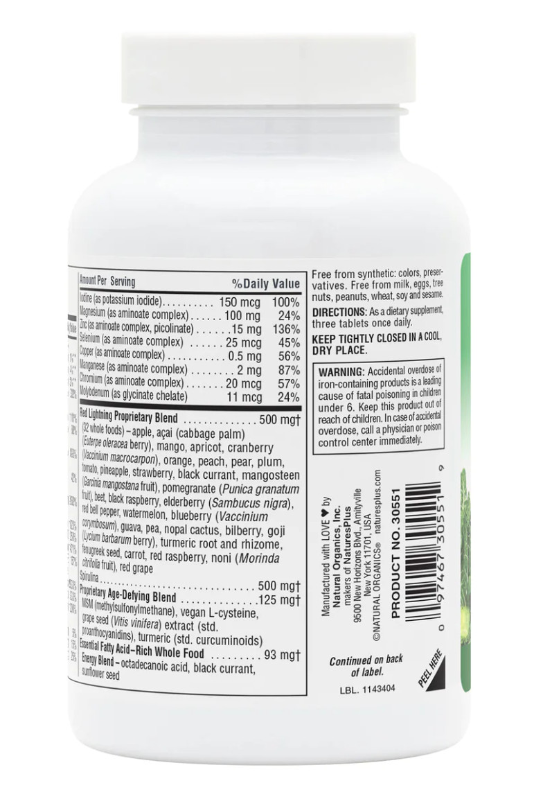 Source of Life Green & Red by Nature’s Plus 90 Tablets Best By 10/2027 Energy +