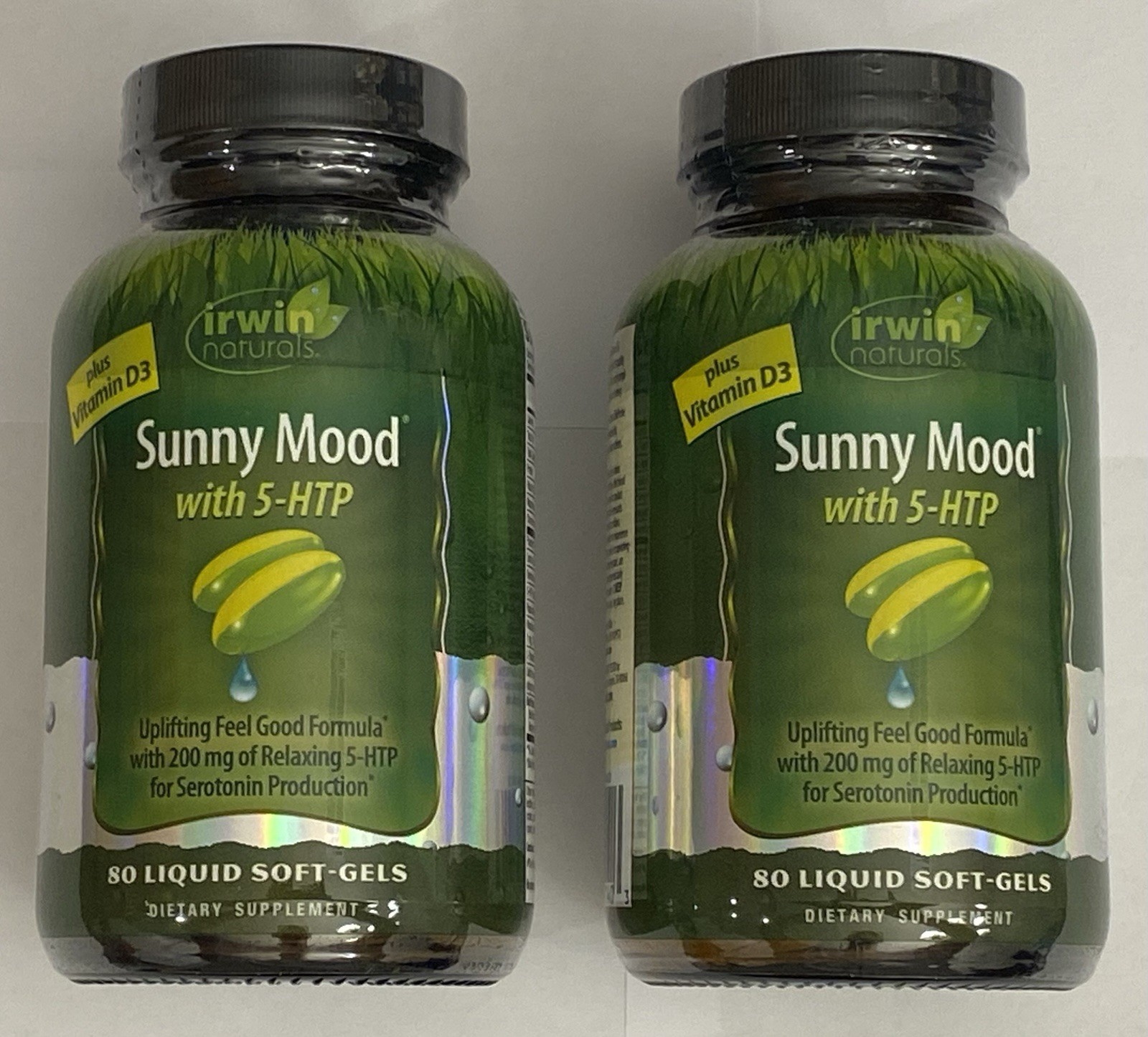 2 Pack, Sunny Mood with 5 HTP, 80 Count Per Bottle, Exp. 03/2027