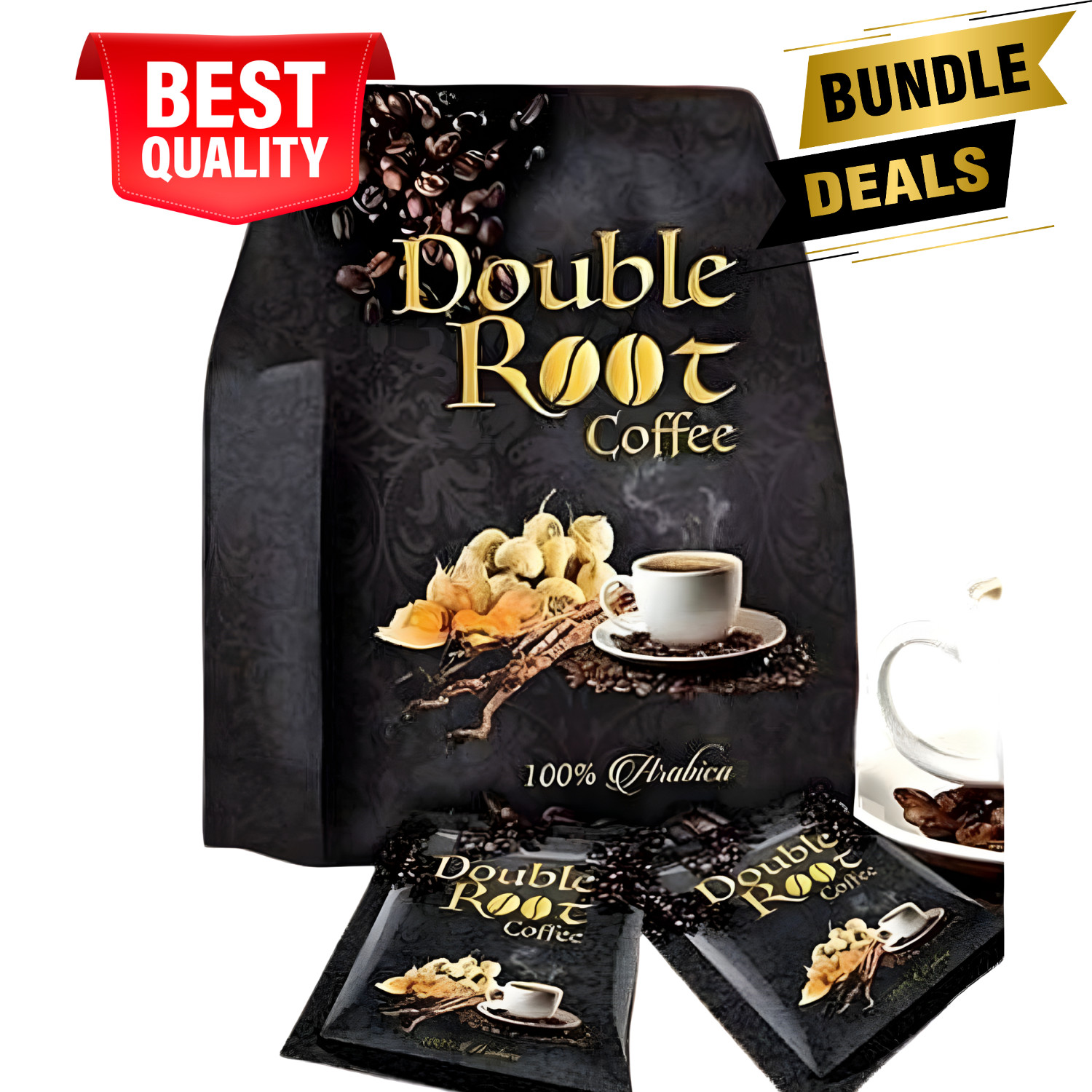 6 Pack { 1 Pack X 6 Sachets }Superlife Double Root Instant Herbal Energy Coffee