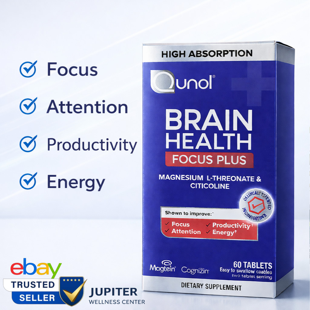 Qunol Health FOCUS Plus Supplement, 60 Tablets Exp 6/2027