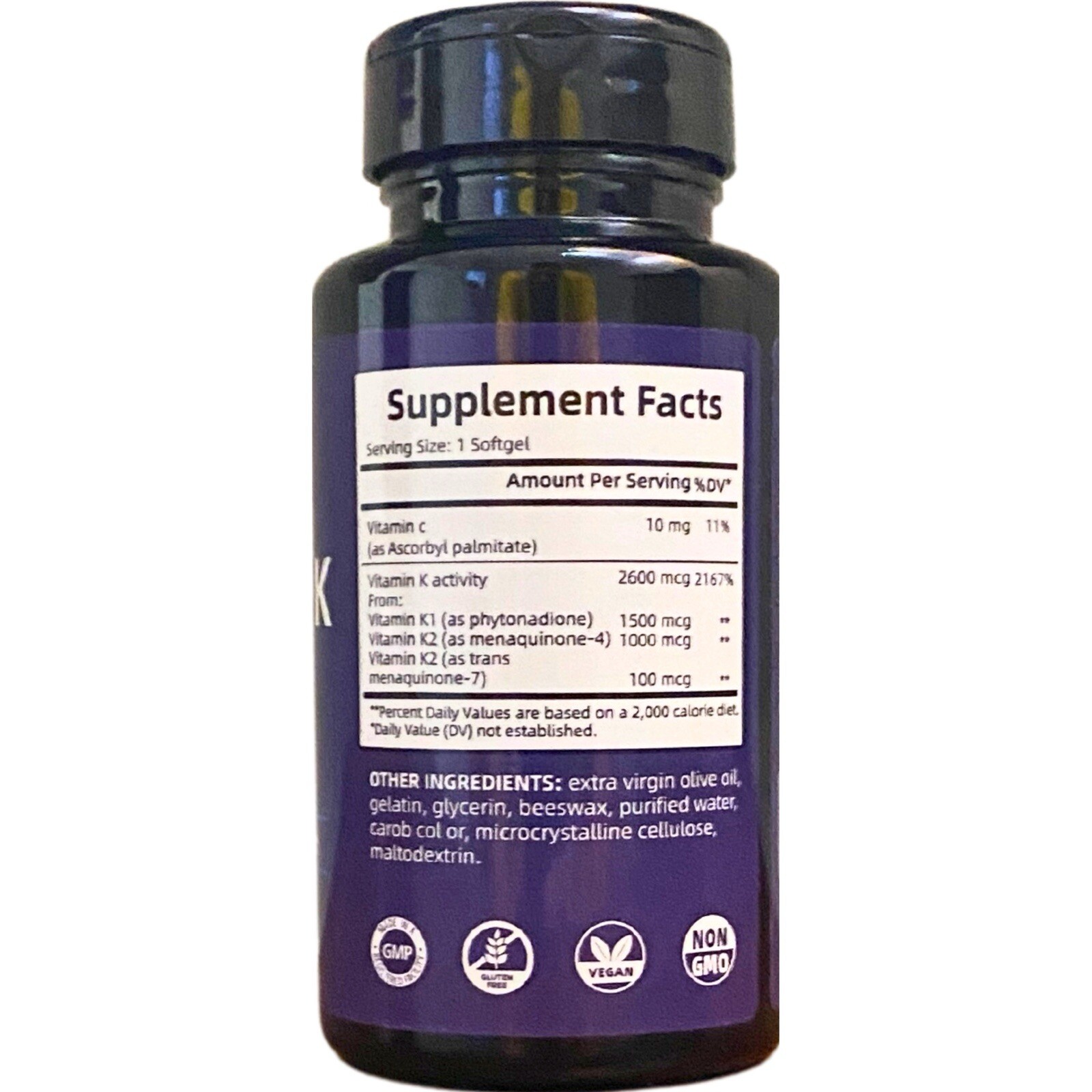 (DEAL PACK OF 5) SUPER K VITAMIN K COMPLEX 120 SERVINGS (K1, K2 MK7, K2 MK4)