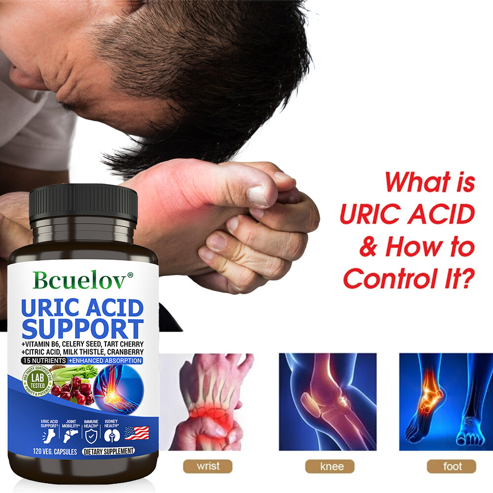 Uric Acid Support Tablets Joint & Kidney Supplement Tart Cherry For Gout Relief