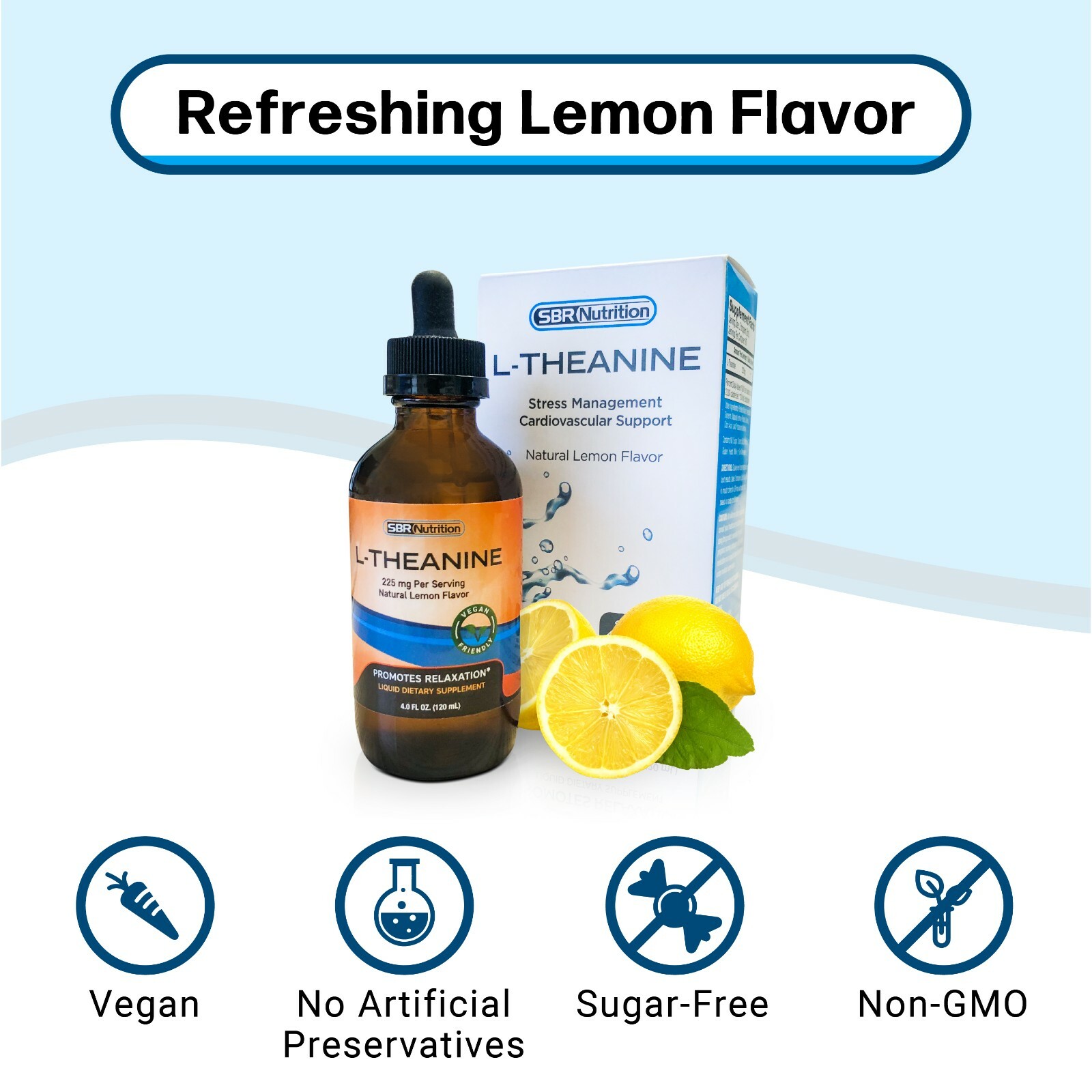 MAX ABSORPTION Liquid L-Theanine 225 mg Per Serving 4 fl oz 60 Servings Vegan