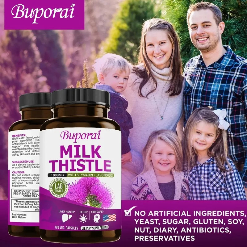 Milk Thistle 120pcs,Supports Cellular Energy,Liver Cleansing and Repair,Vitality