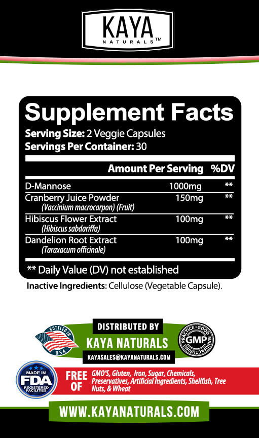 (2 Pack) Urinary Tract Balance 60ct DMannose w/ Cranberry Bladder Control Health
