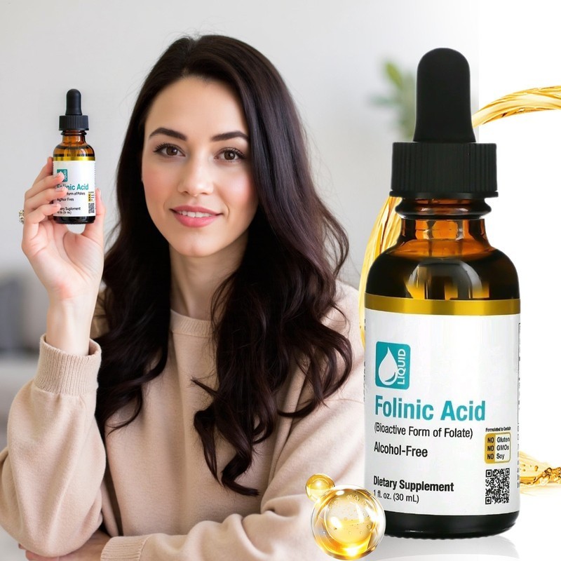Gold California Nutrition Folinic Acid Supplement,1 fl oz (30 volume Liquid Form