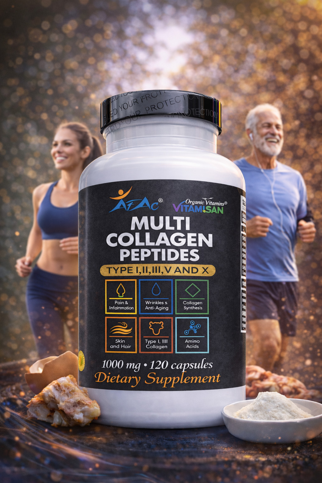 240 Capsules PEPTIDE COLLAGEN Hydrolysate Vitamin C ANTIANGING I.1I.II.II.V.X