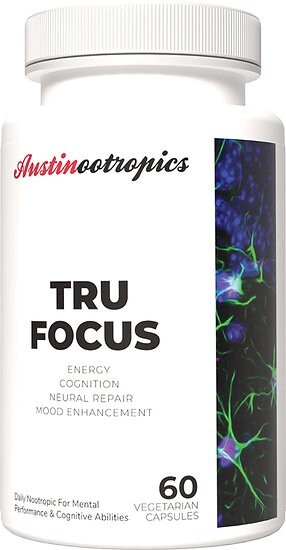 Austinootropics Tru Focus Supplement – #1 Nootropic For Focus 60 capsules
