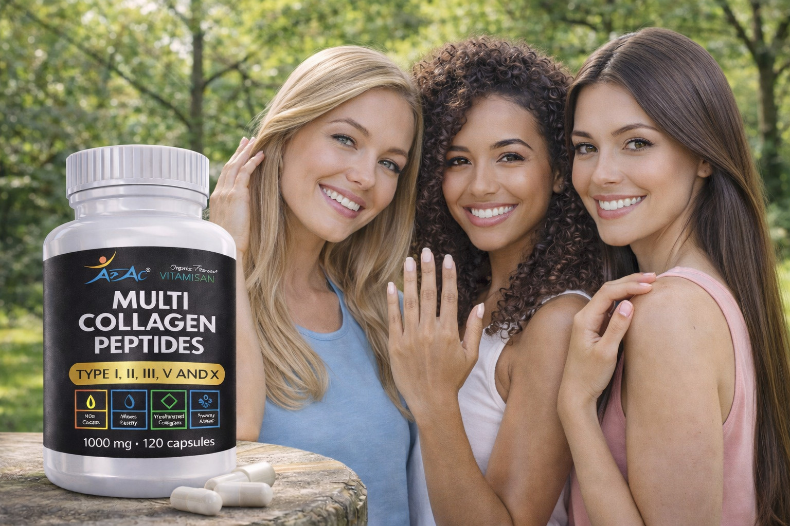 Collagen peptide Hydrolyzed 240 Capsules For Women And Men protein collagen