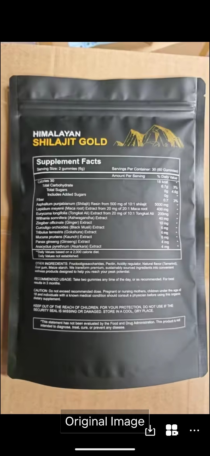 5000mg Himalayan Shilajit Gummies Ashwagandha Fulvic Acid 60ct + (2) Preform Man