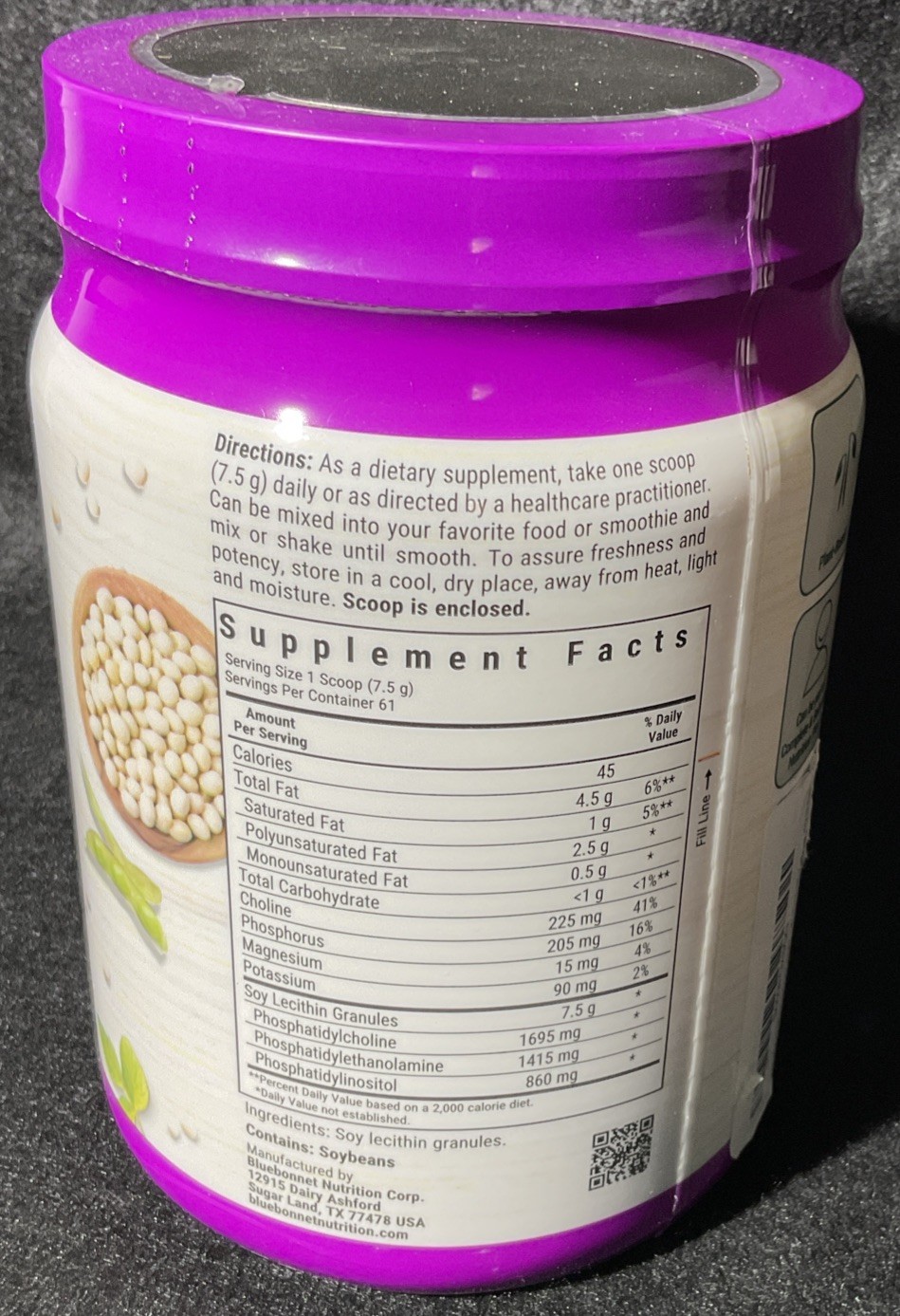BlueBonnet Lecithin Granule Brain Heart Health Non-GMO Vegan Kosher *FED-EX 2DAY