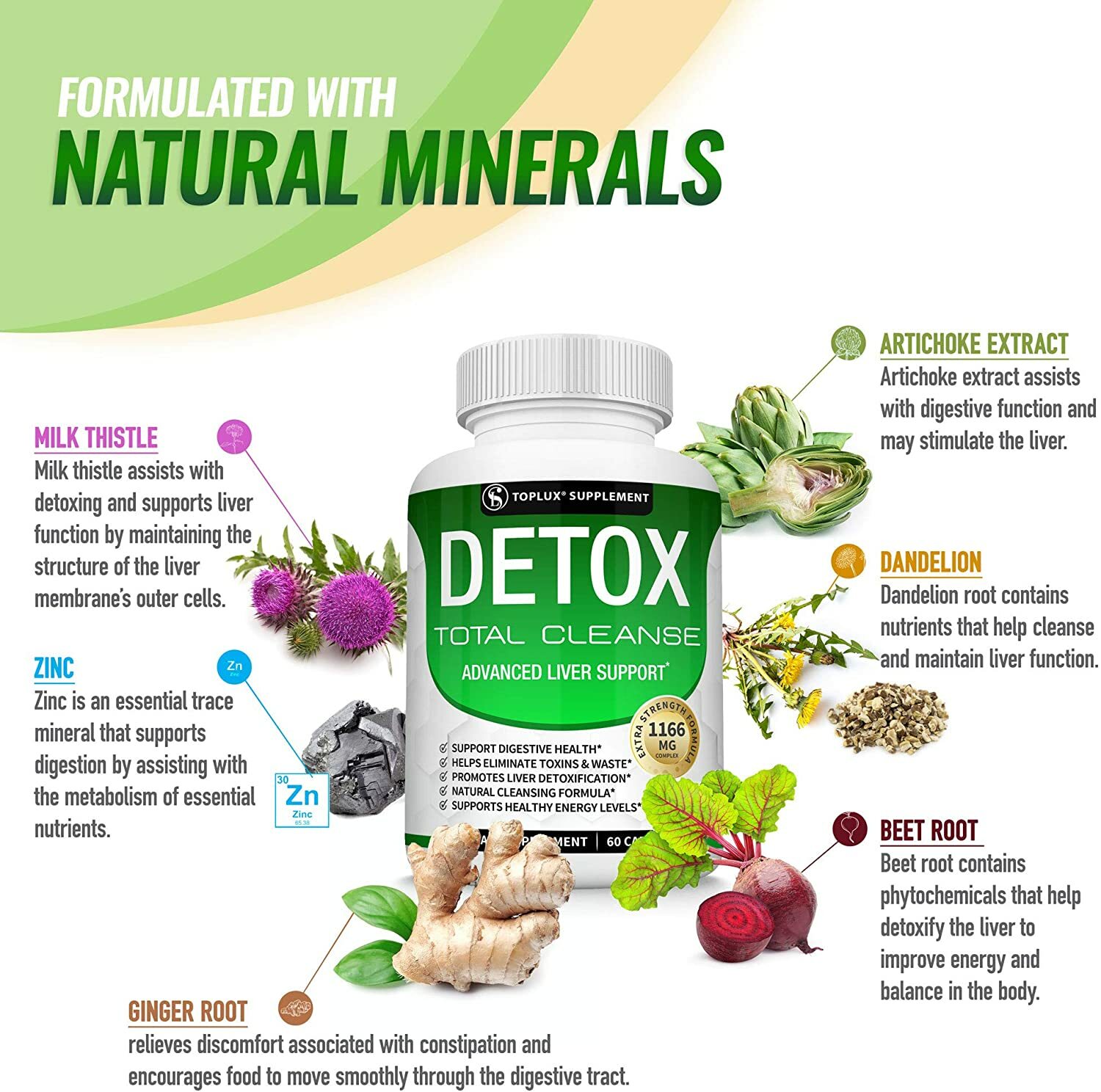 Liver Cleanse Detox&Repair 3 BOTTLES Formula +22 Herbs Support 5 Day Fast-Acting
