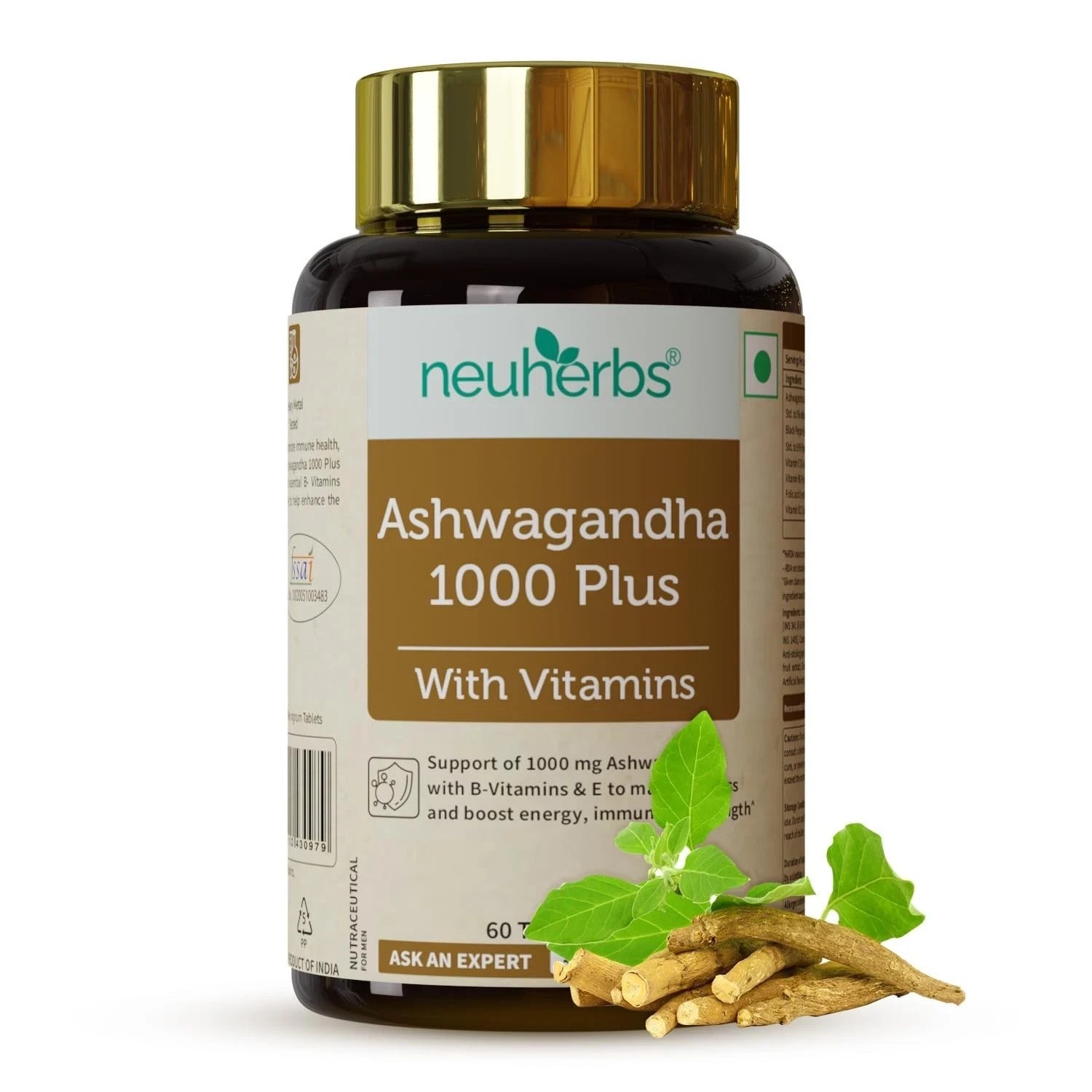 Ashwagandha 1000mg Tablets | Manage Anxiety & Stress Relief |