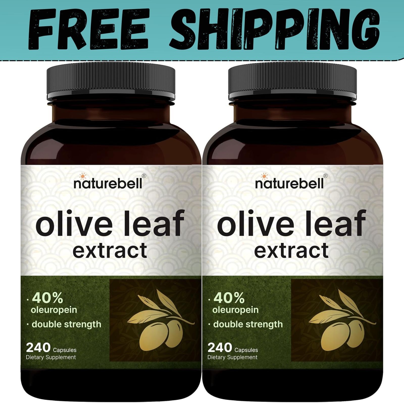 2 Pack Olive Leaf Extract 30000Mg, 480 Total Capsules | 40% Active Oleuropein, 5