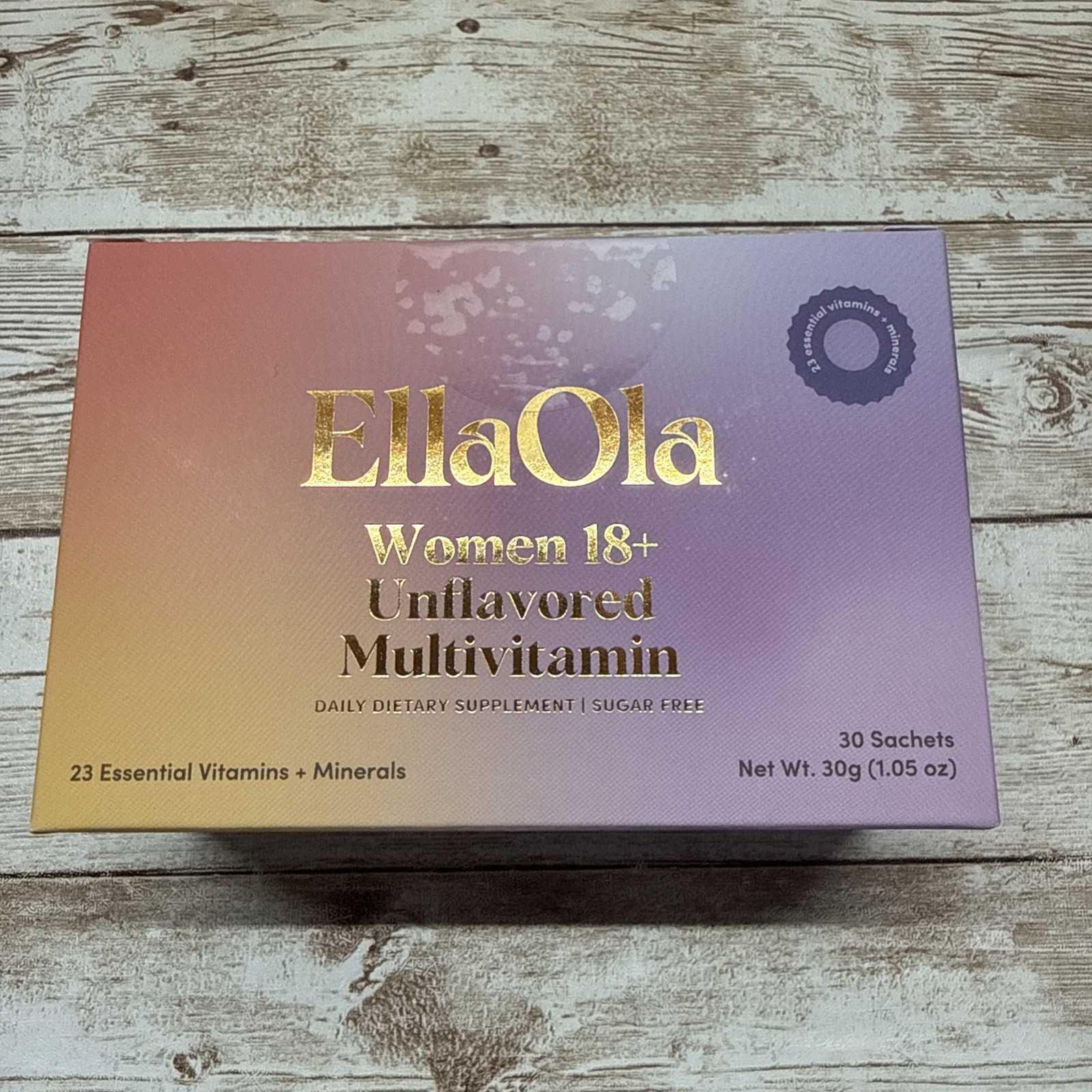 EllaOla Women 18+ Unflavored Multivitamin 30 Sachets Exp 08/2027 New Sealed