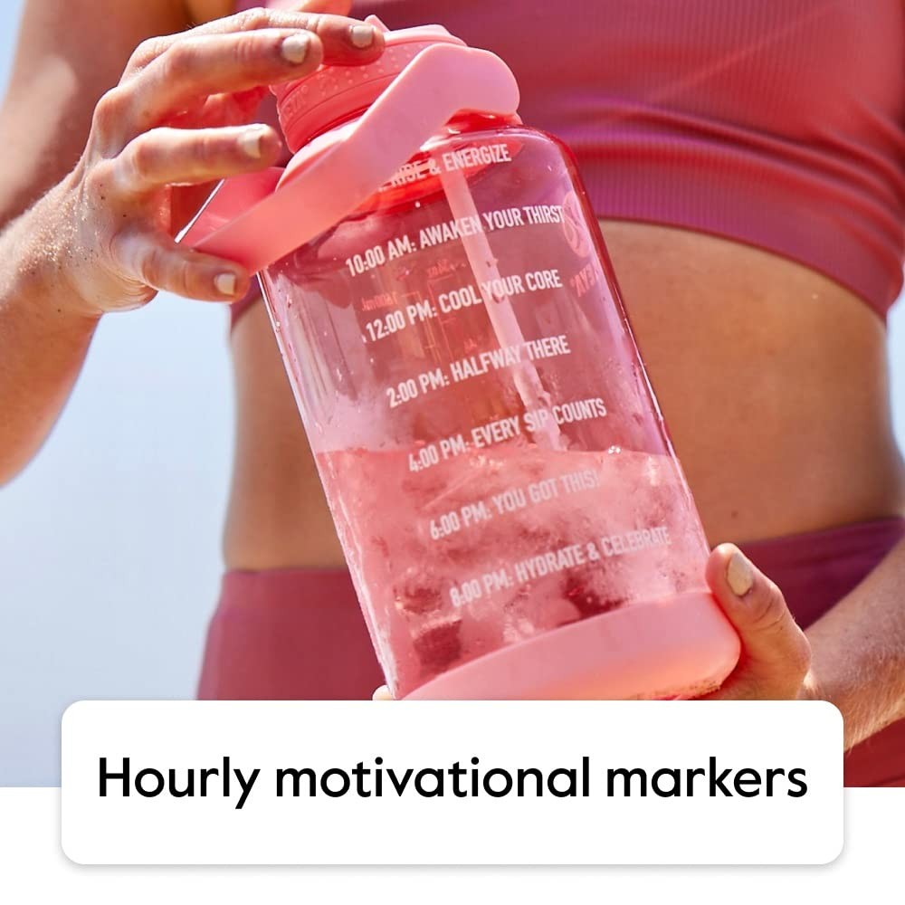 Takeya Tritan 64 oz Motivational Water Bottle with 64 Ounces, Pistachio Green