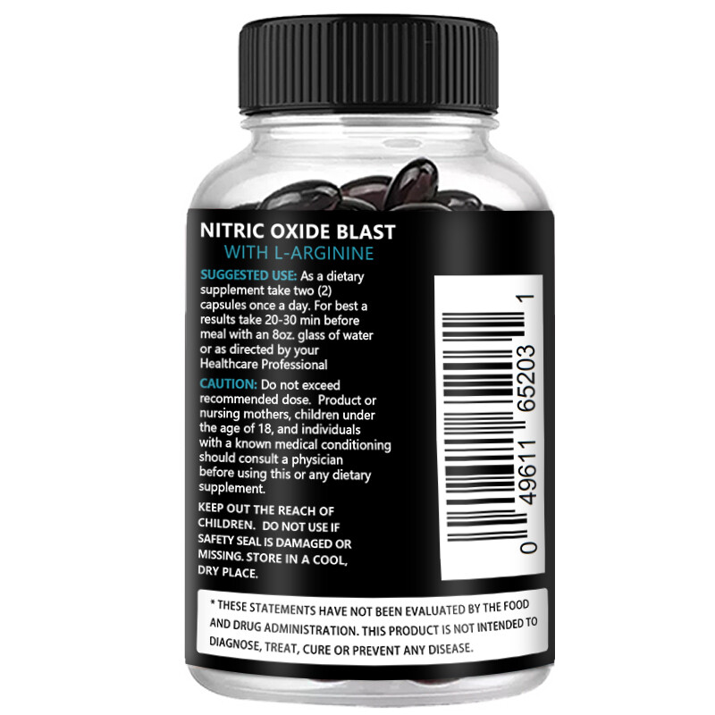 Nitric Oxide L-Arginine Pre Workout+Testosterone Booster,Men’s,Test 120Capsules