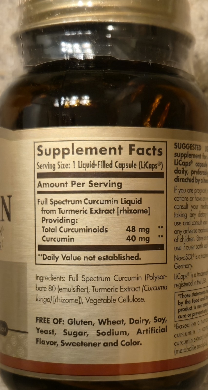 Solgar Full Spectrum CURCUMIN 60 Liquid Gels ( 60 Servings ) BEST BY 10/26