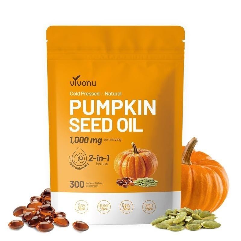 Vivonu Cold Pressed Pumpkin Seed Oil Saw Palmetto 1000mg Hair Support 300ct