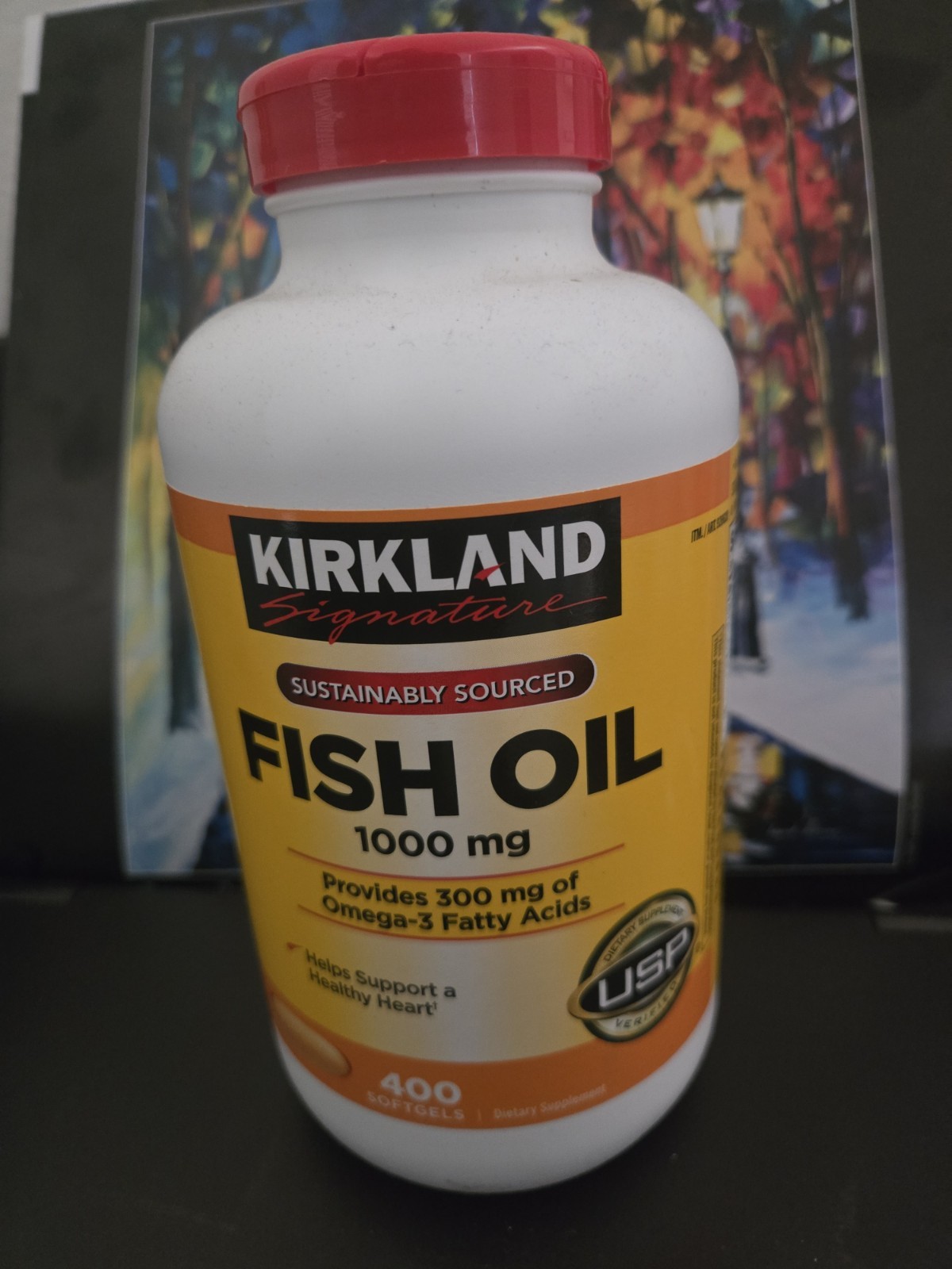 Kirkland Signature Fish Oil Softgels, 1000mg, 400ct 300mg Omega-3