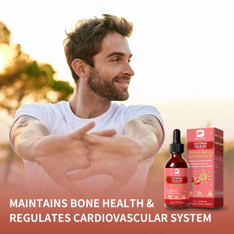 2X Vitamin K2 (MK7) with D3 10000 IU Liquid Drops Supplement Vitamin D3 K2 60ml