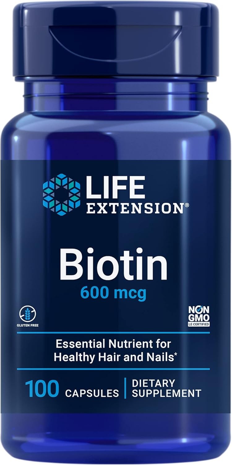 Life Extension Biotin 600 mcg Vitamin B7 Support Supplement for Beautiful…