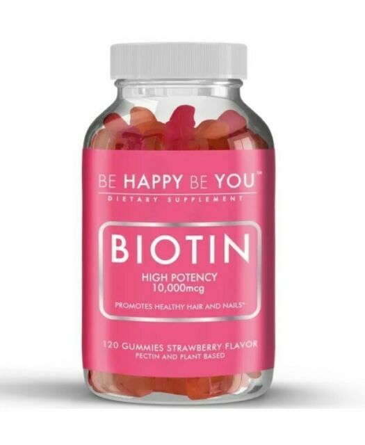 Be Happy Be You Biotin High Potency 10 000mcg Strawberry Flavor – 120 Gummies