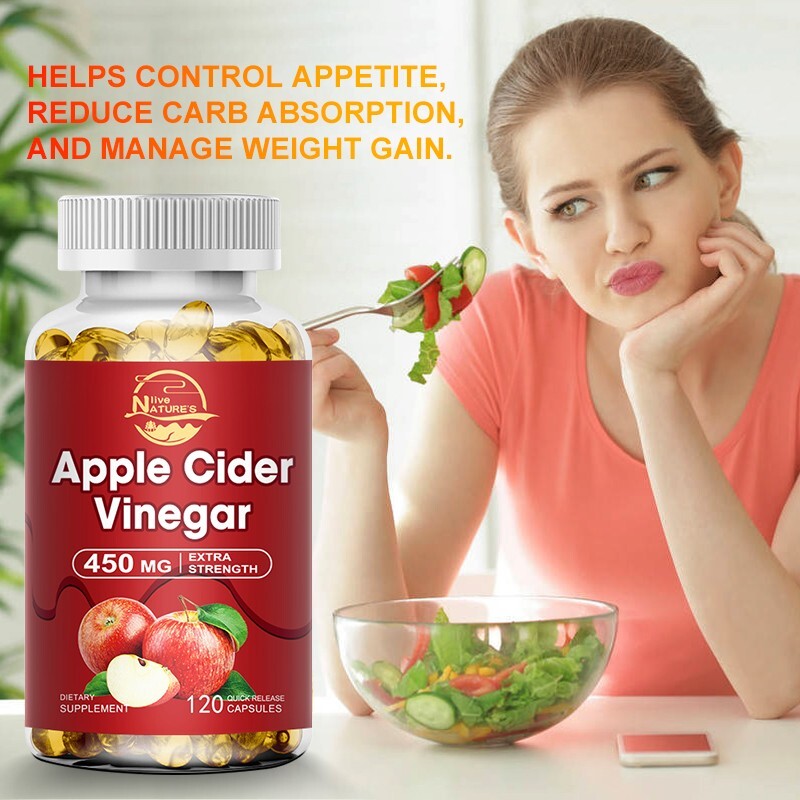Apple Cider Vinegar Capsules | 2400mg | 120 Count | Non-GMO | by Nature’s Live