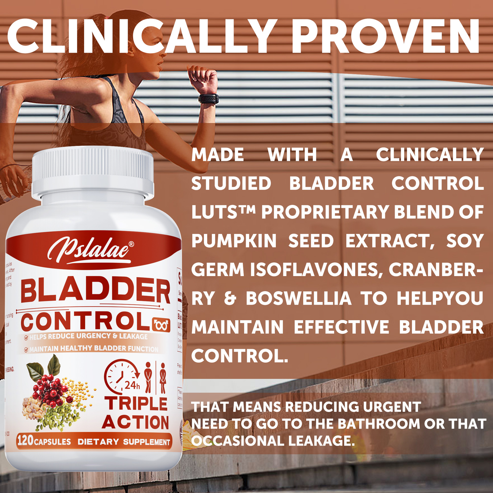 Bladder Control – with Pumpkin Seed Extract, Cranberry, Urinary Tract Health