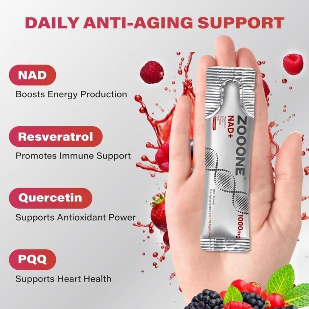 Men & Women, NAD+ 1000mg Liquid for Cellular Energy Support, NR & Resveratrol