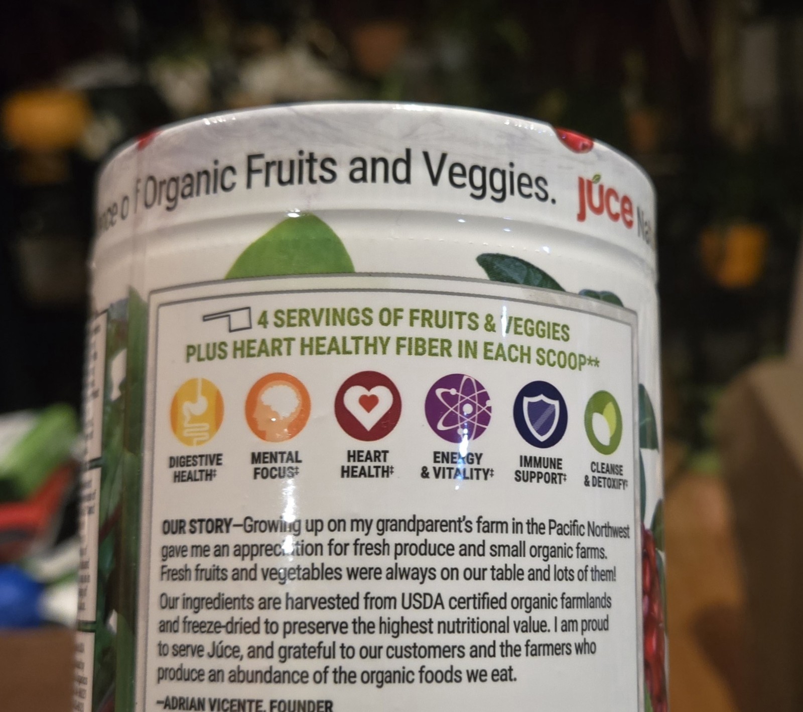 Terra Kai USDA Organic Juce Super Fruit & Veggie Powder, 12.2 Oz Exp 06/26