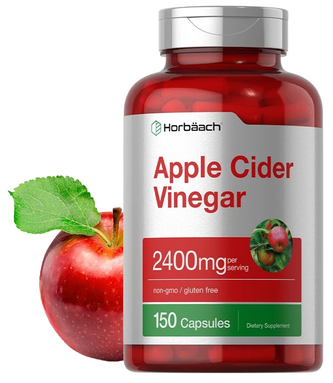 Apple Cider Vinegar Capsule Supplement Pills | 2400mg | 150 Total Count |