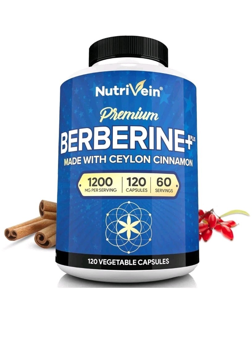 Nutrivein Premium Berberine 1200mg Plus Organic Ceylon Cinnamon – 120 Pills