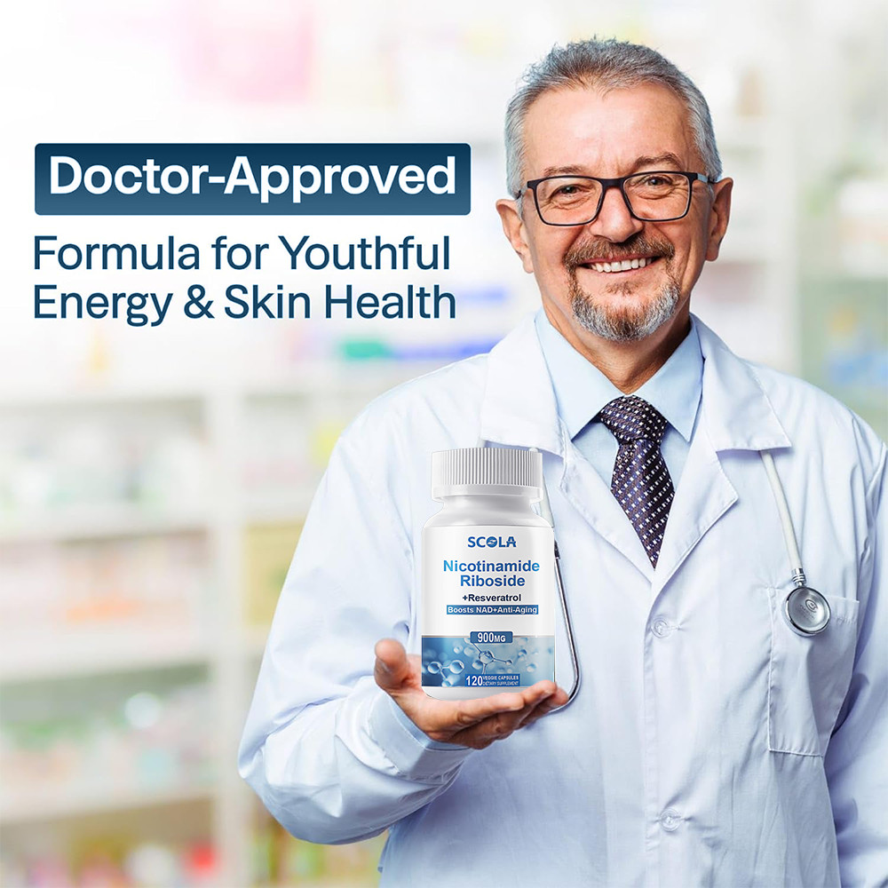 NAD+ Supplement 900mg Nicotinamide Riboside+Resveratrol Anti-Aging 120 Capsules