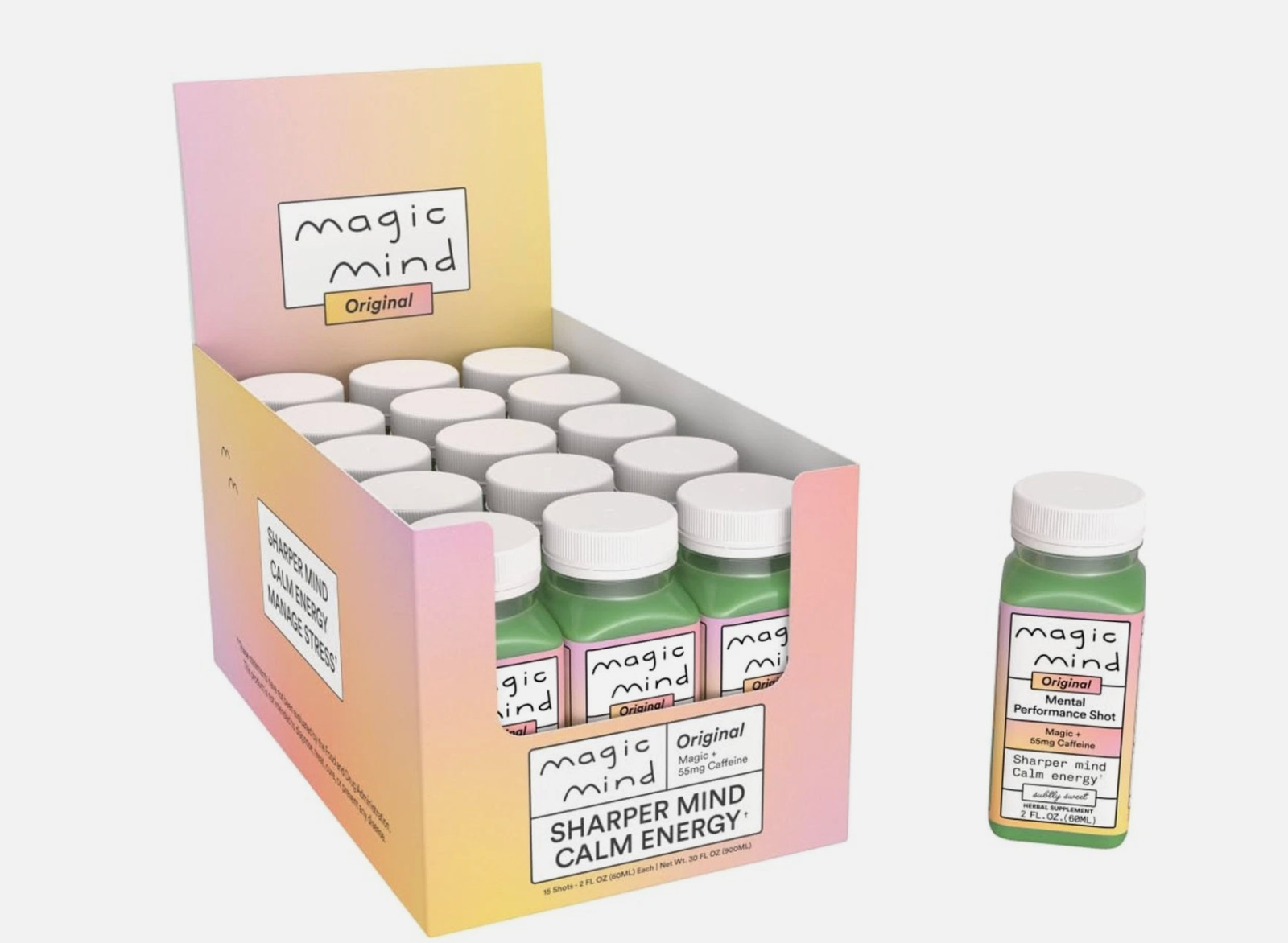 Magic Mind Energy Focus Shot Lion’s Mane Ashwagandha Nootropic 2oz 15Pk
