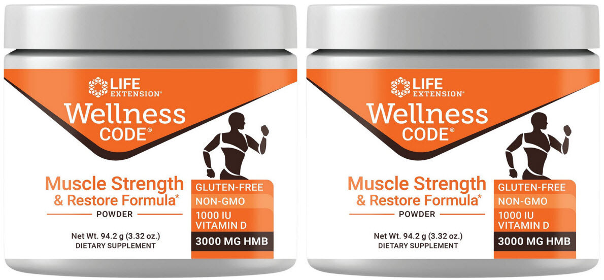 WELLNESS CODE MUSCLE STRENGTH RESTORE FORMULA 3000mg HMB POWDER LIFE EXTENSION