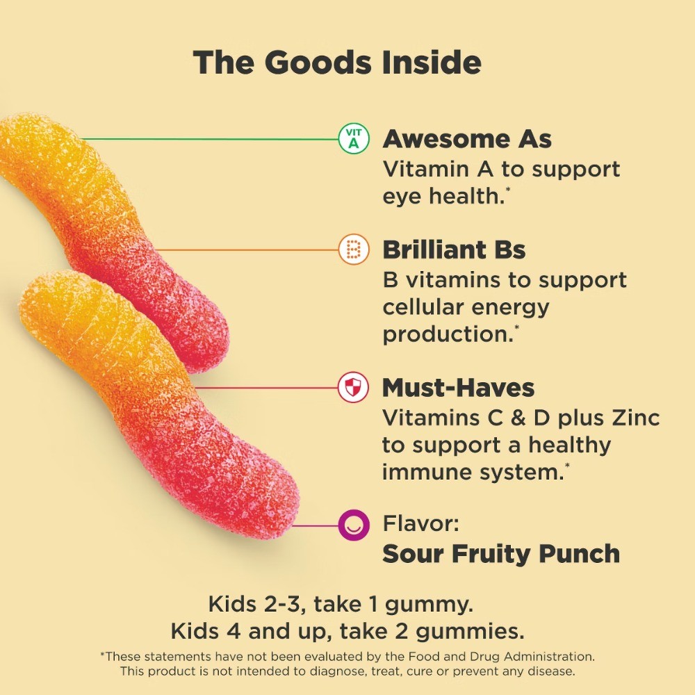 Kids’ Multivitamin Gummy Worms – 70ct Fast delivery