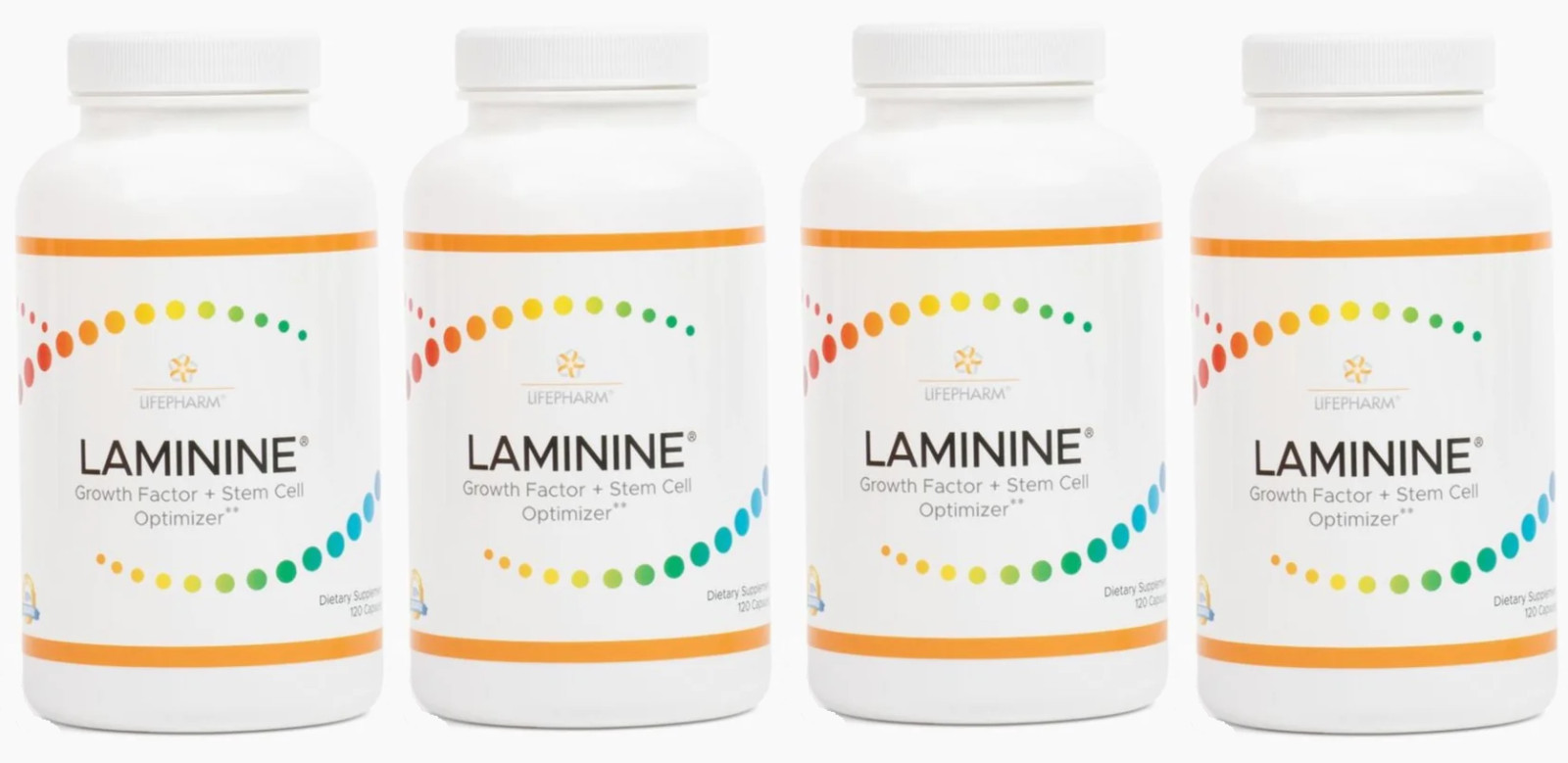 4 AUTHENTIC LifePharm Laminine 120 Capsules Total – Fresh & Sealed EXP 02/2026!
