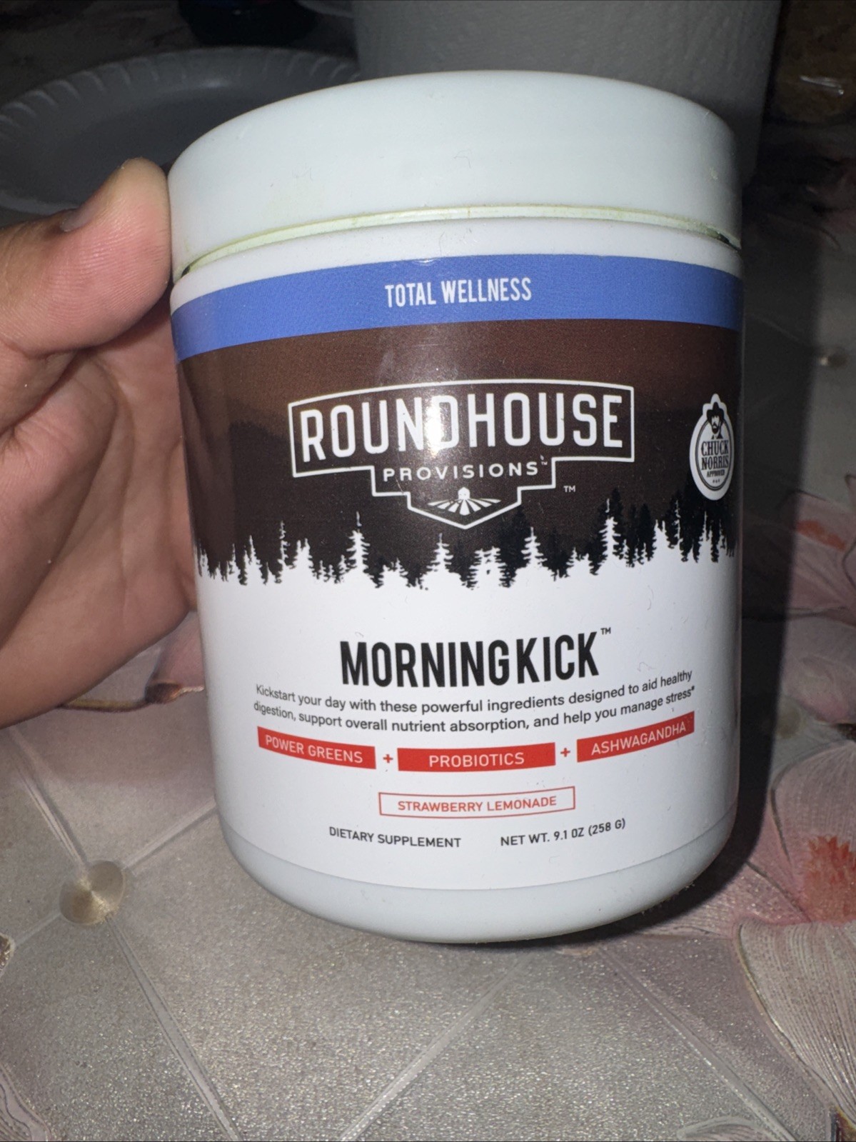 Roundhouse Provisions Morning Kick Powder Strawberry Lemonade 9.1 oz All-in-One