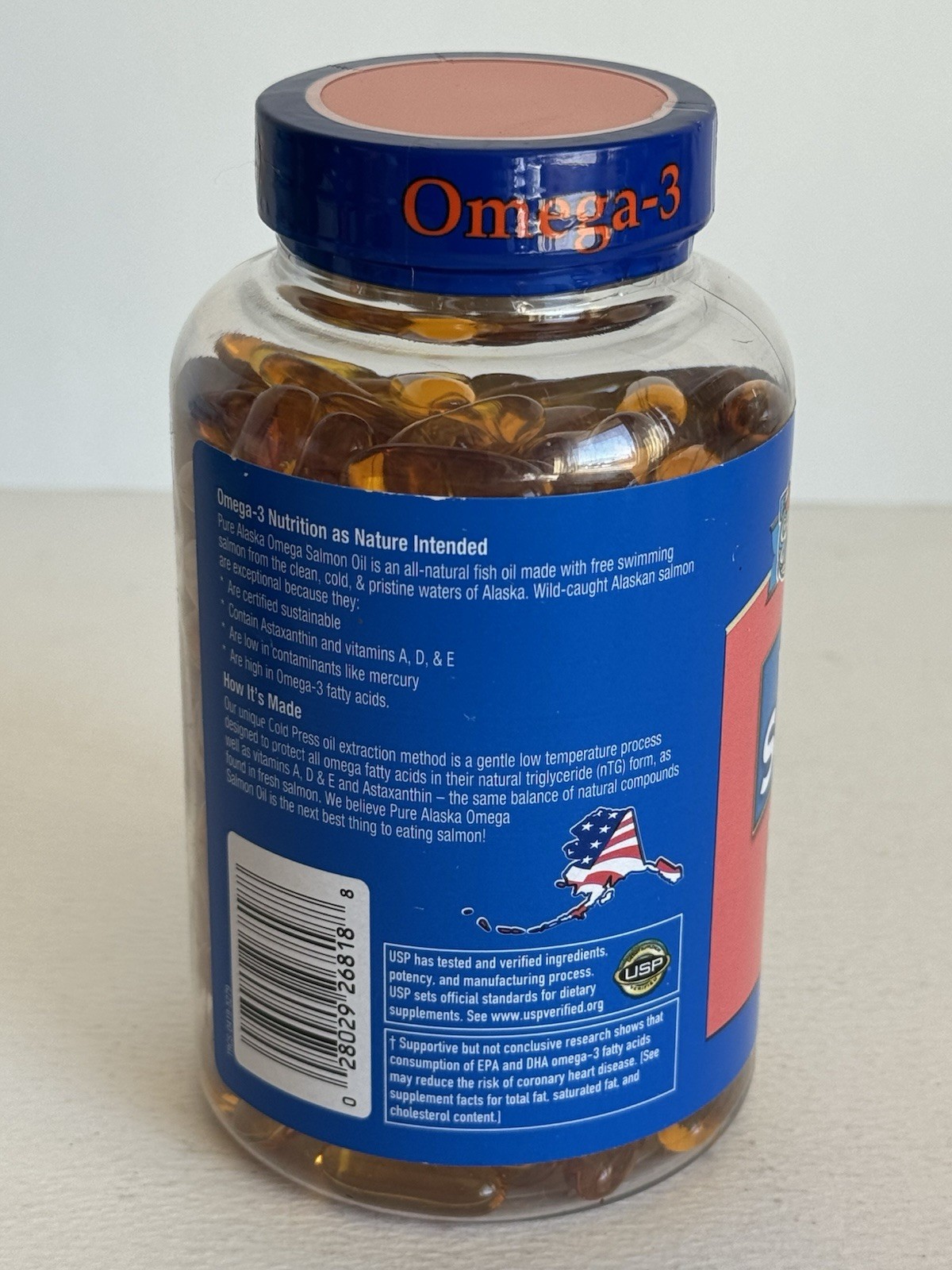 Pure Alaska Omega-3 Wild Alaskan Salmon Oil 1000mg 210 Softgels,Expire:9/2026