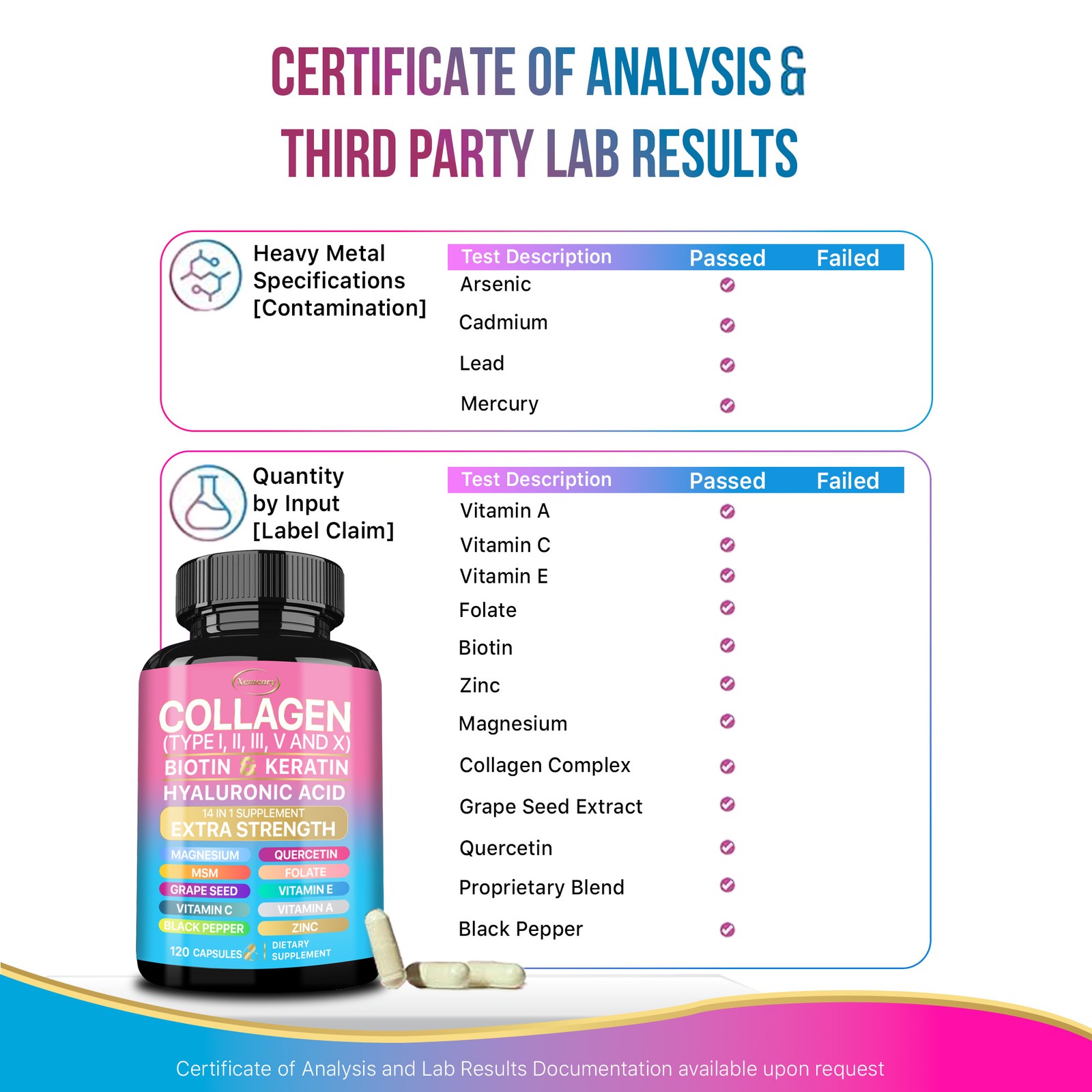 120pcs Collagen – Hair, Skin & Nails, Premium Collagen Supplement, Max Strength