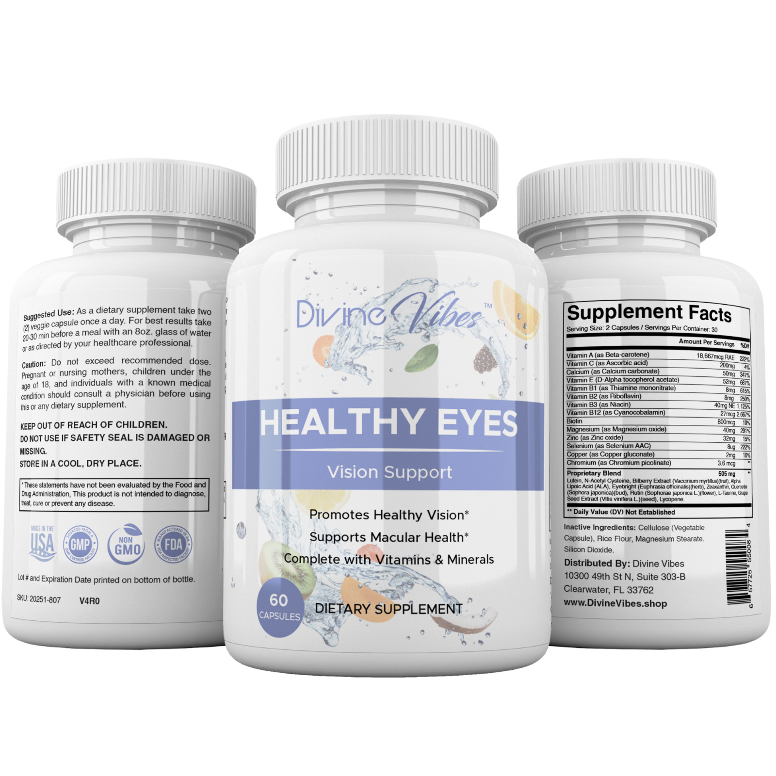 Eye Vitamins, Lutein & Zeaxanthin Supplement, Supports Eye Strain, Vision Health