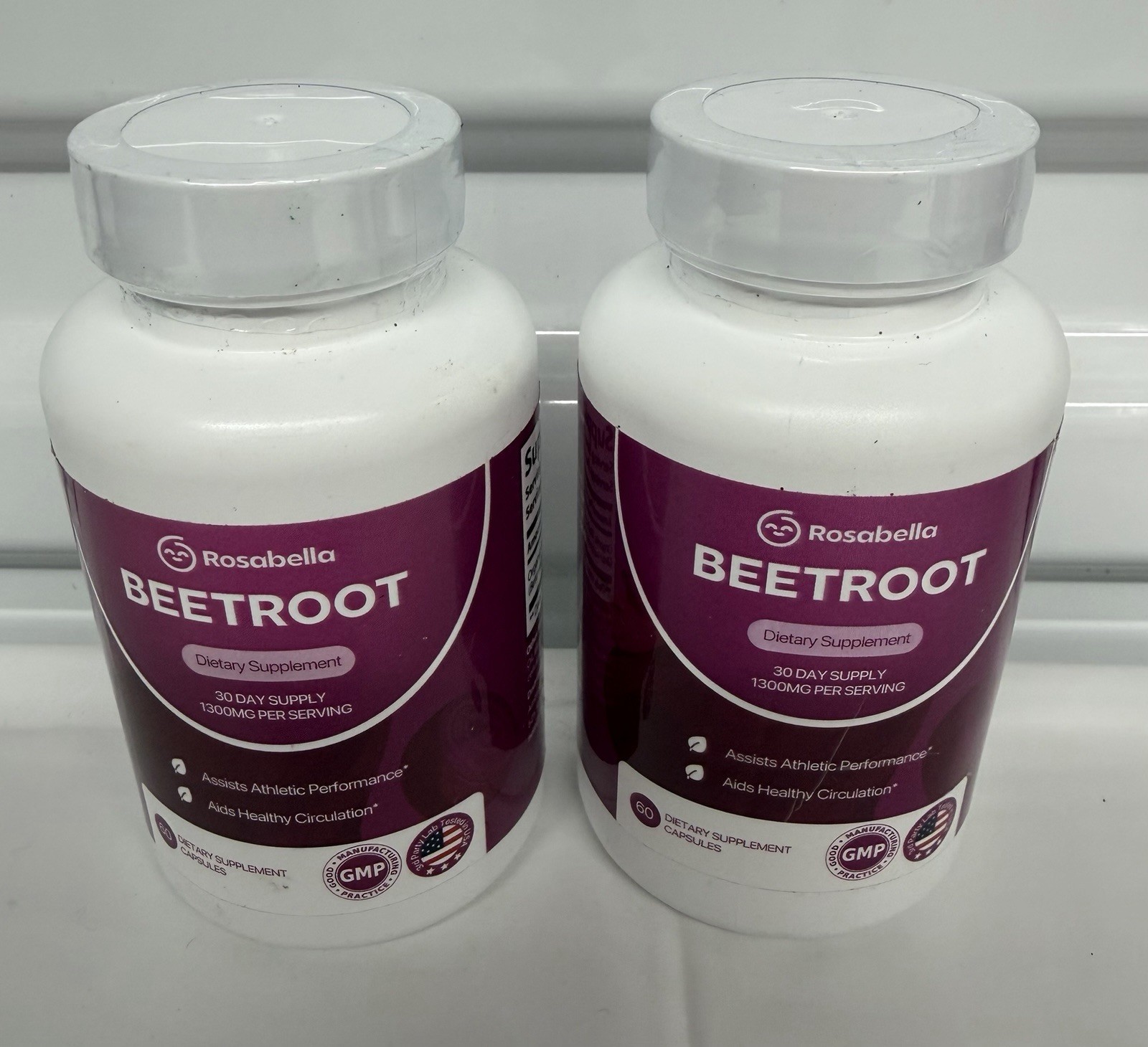 Lot of 2 Rosabella Beetroot Organic Supplement 60 Capsules Exp 04/2028